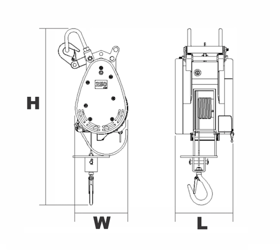 DU-250A迷你鋼索式電動提升機(jī)結(jié)構(gòu)